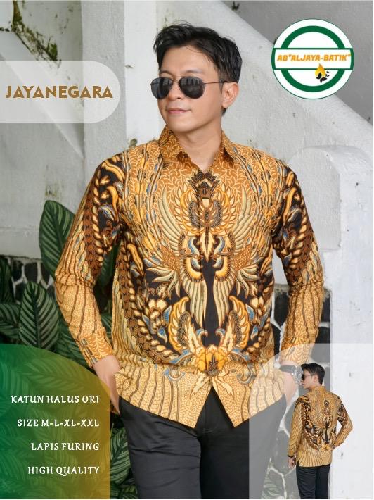 cover-JAYANEGARA Kemeja Batik Pria Solo Lengan Panjang Lapis Furing By Aljaya-1