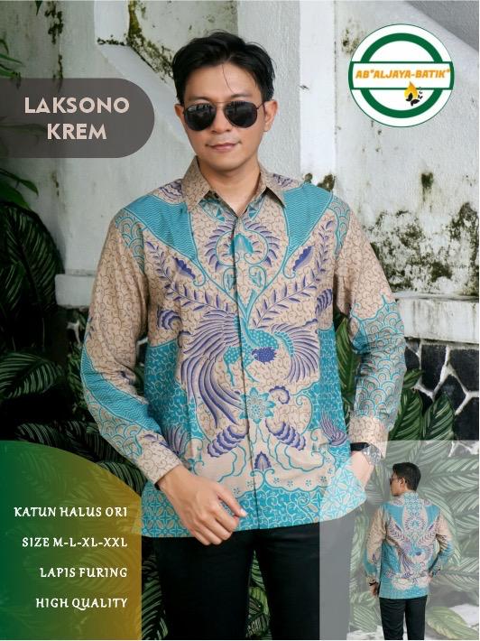 cover-LAKSONO KREM Kemeja Batik Pria Solo Lengan Panjang Lapis Furing By Aljaya-1
