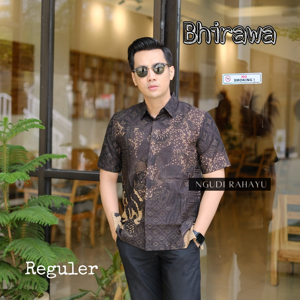 cover-BHIRAWA Kemeja Batik Pria Solo Lengan Pendek Lapis Furing By Ngudi Rahayu-1